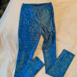 Blue leggings math equations very soft size medium